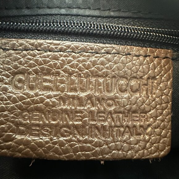Guei Lutucchi Milano Genuine Leather Clutch Italian Design Crown Logo - Picture 8 of 14